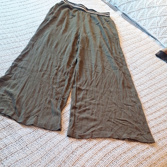 Dolan Olive Green Wide Leg Rayon Pants Size XSP